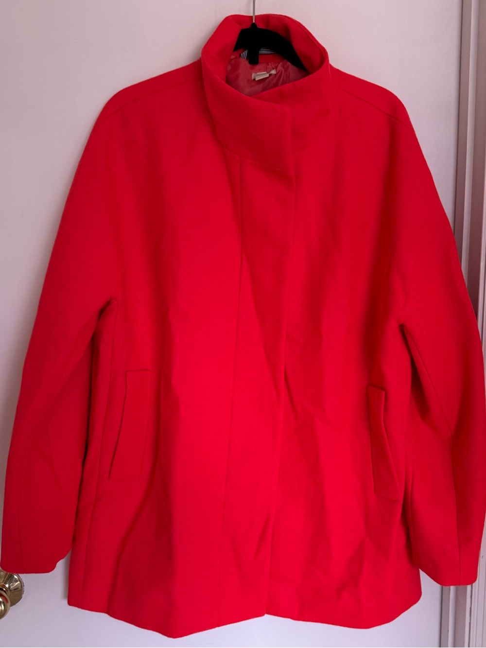 J. Crew bright coral pea coat style jacket